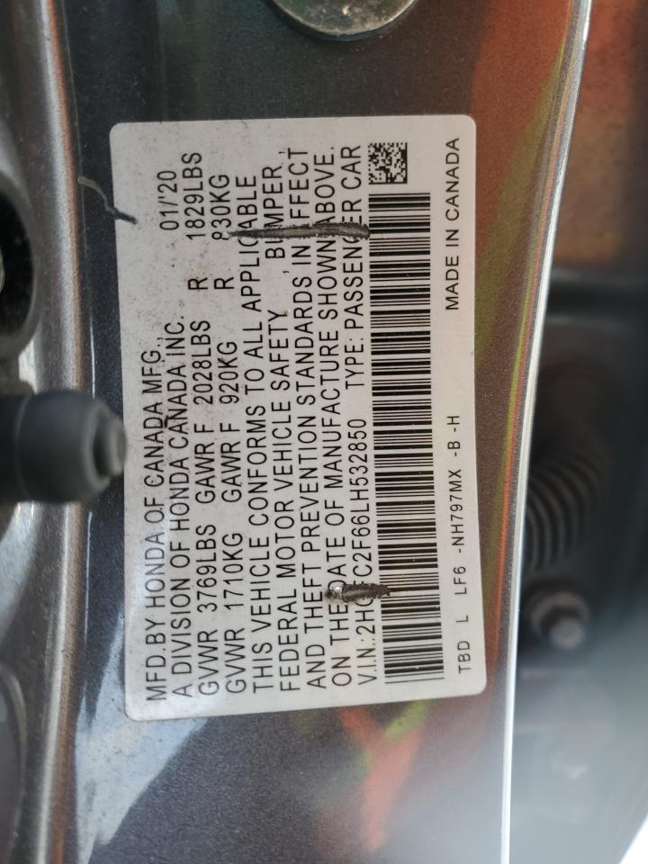 2HGFC2F66LH532850 HONDA CIVIC 2020