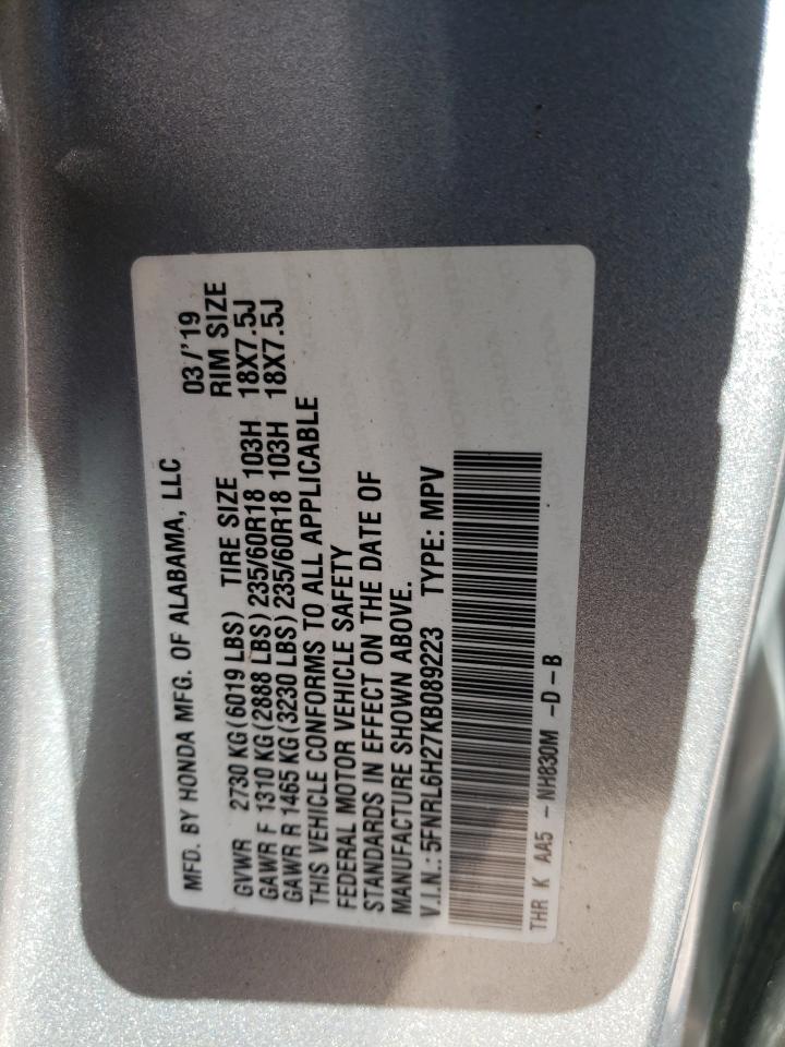 5FNRL6H27KB089223 2019 HONDA ODYSSEY - Image 16