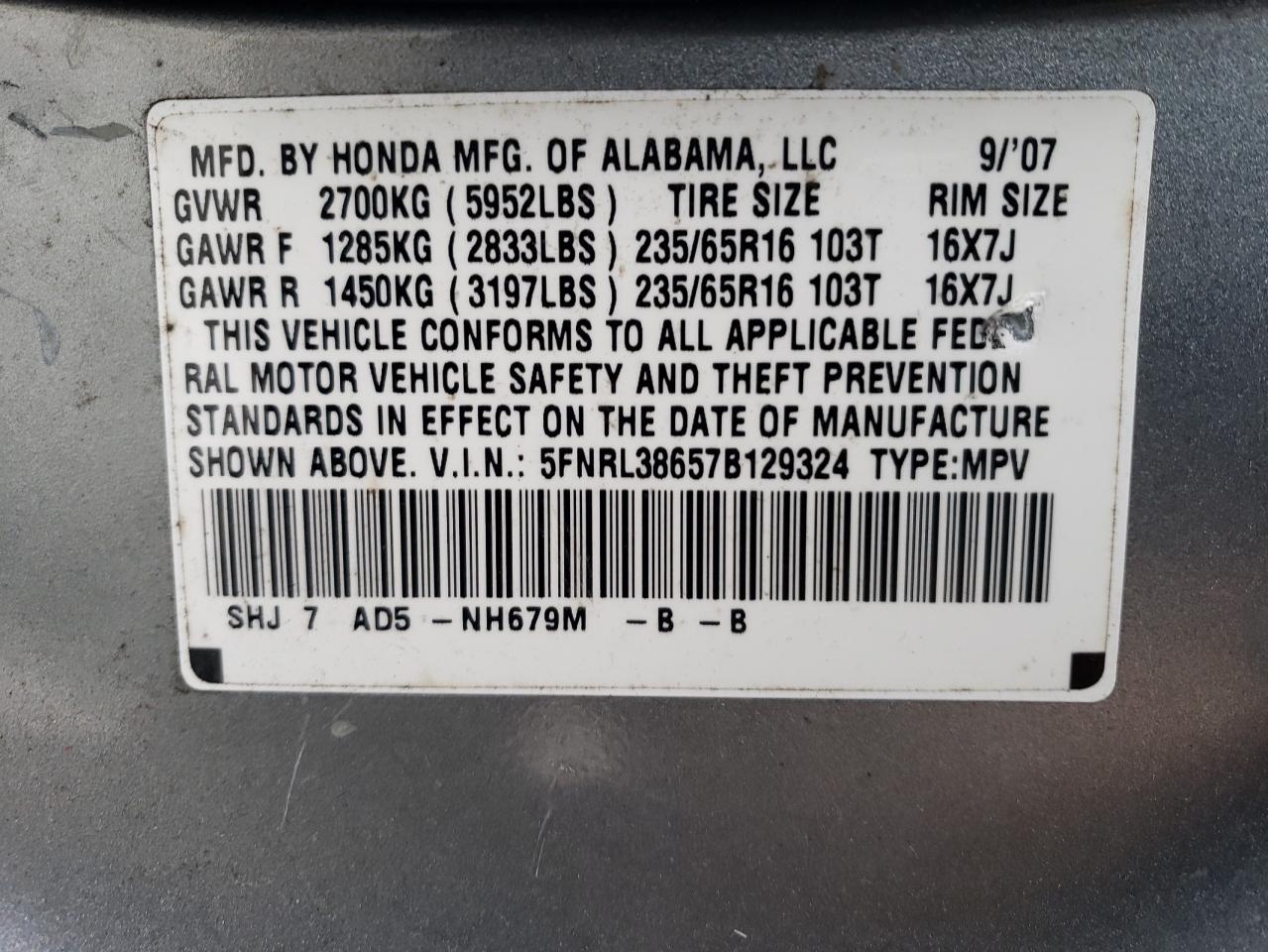 2007 Honda Odyssey - Image 13