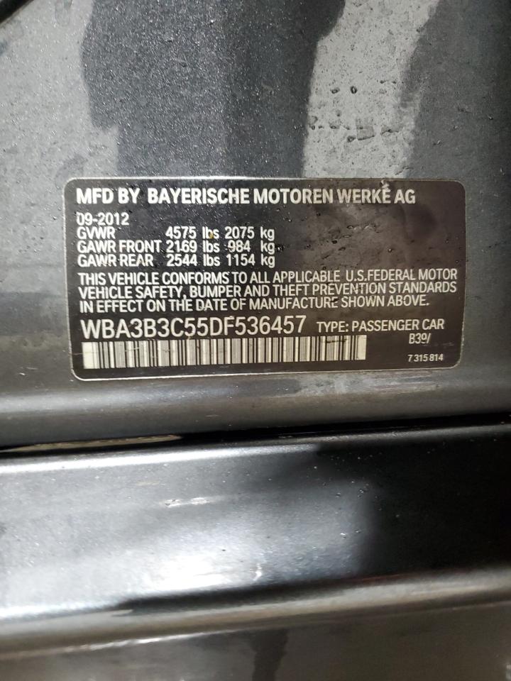 2013 BMW 328 Xi VIN: WBA3B3C55DF536457 Lot: 87884625