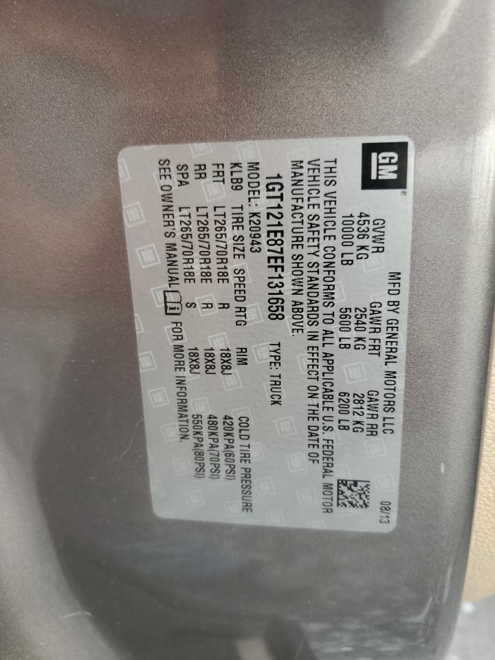 2014 GMC Sierra K2500 Slt VIN: 1GT121E87EF131658 Lot: 43529485