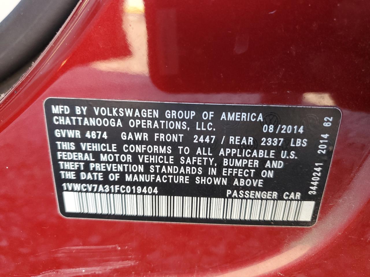 2015 Volkswagen Passat - Image 12