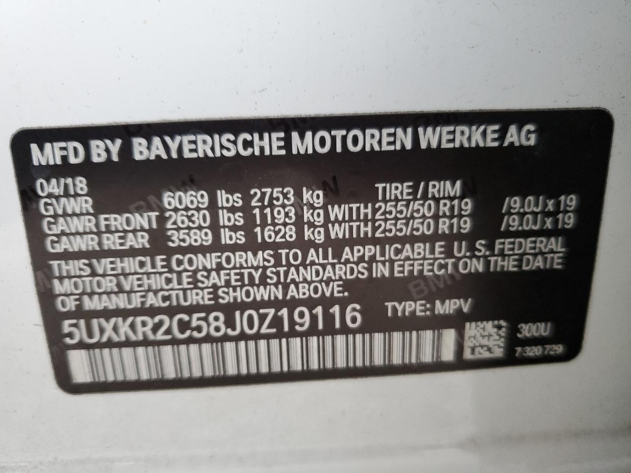 2018 BMW X5 Sdrive35I VIN: 5UXKR2C58J0Z19116 Lot: 88258345