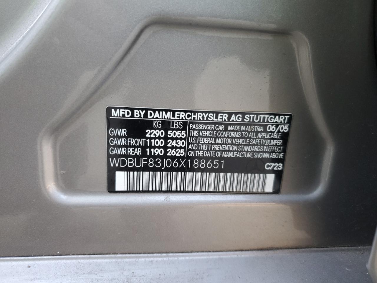 2006 Mercedes-Benz E 500 4Matic VIN: WDBUF83J06X188651 Lot: 42122785