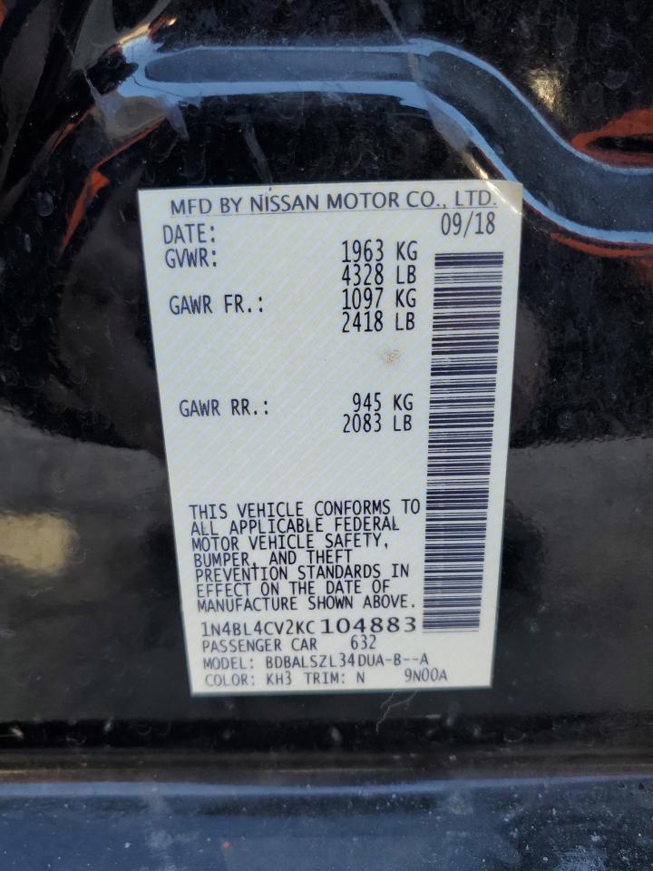 1N4BL4CV2KC104883 NISSAN ALTIMA 2019