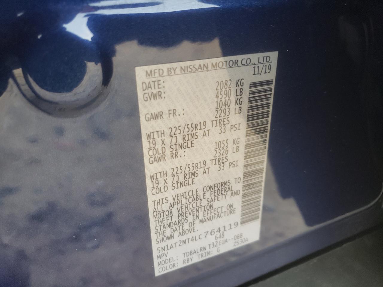 5N1AT2MT4LC764119 NISSAN ROGUE 2020