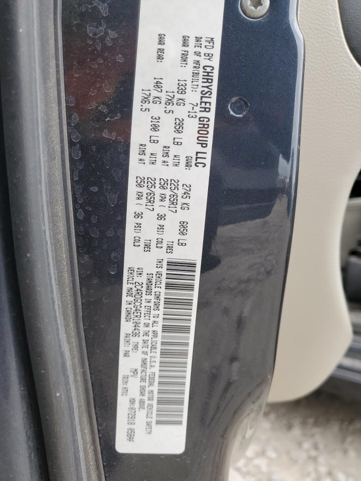 2014 Dodge Grand Caravan Sxt VIN: 2C4RDGCG4ER104436 Lot: 42443125