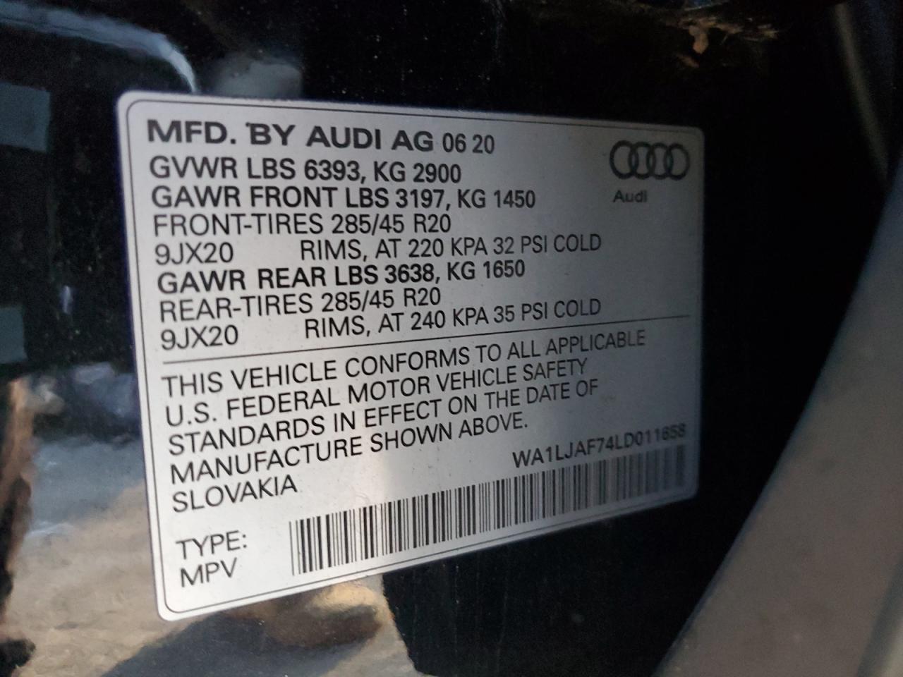 WA1LJAF74LD011658 Audi Q7 2020. Фото: 12