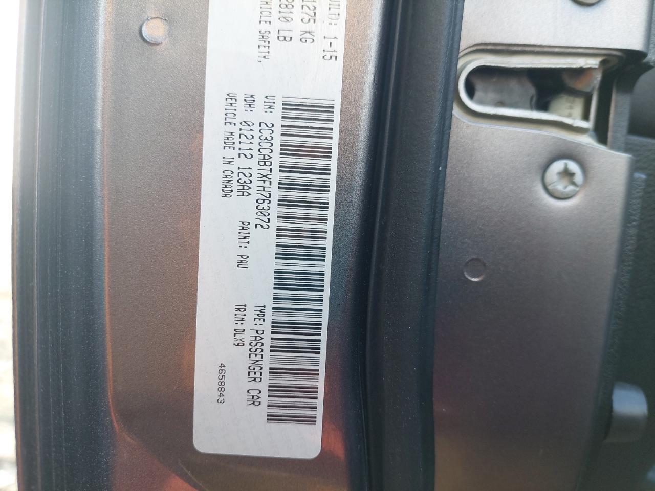 2C3CCABTXFH763072 - 2015 CHRYSLER 300 - #43483775