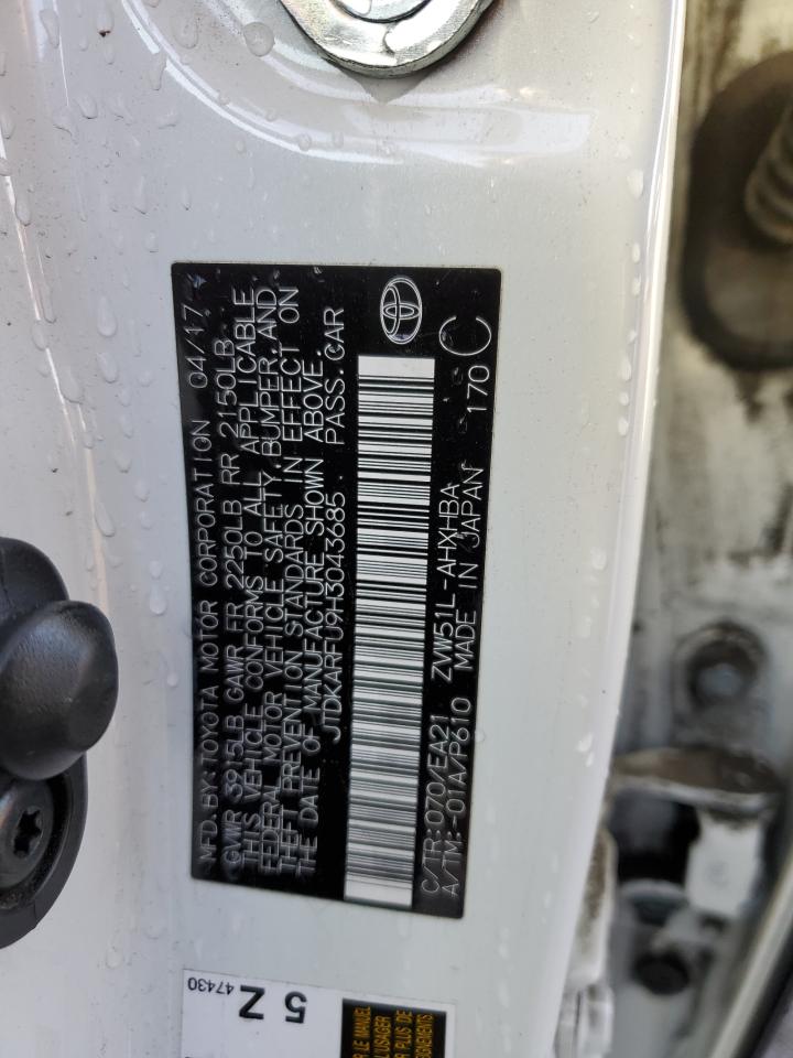 JTDKARFU9H3043685 TOYOTA PRIUS 2017