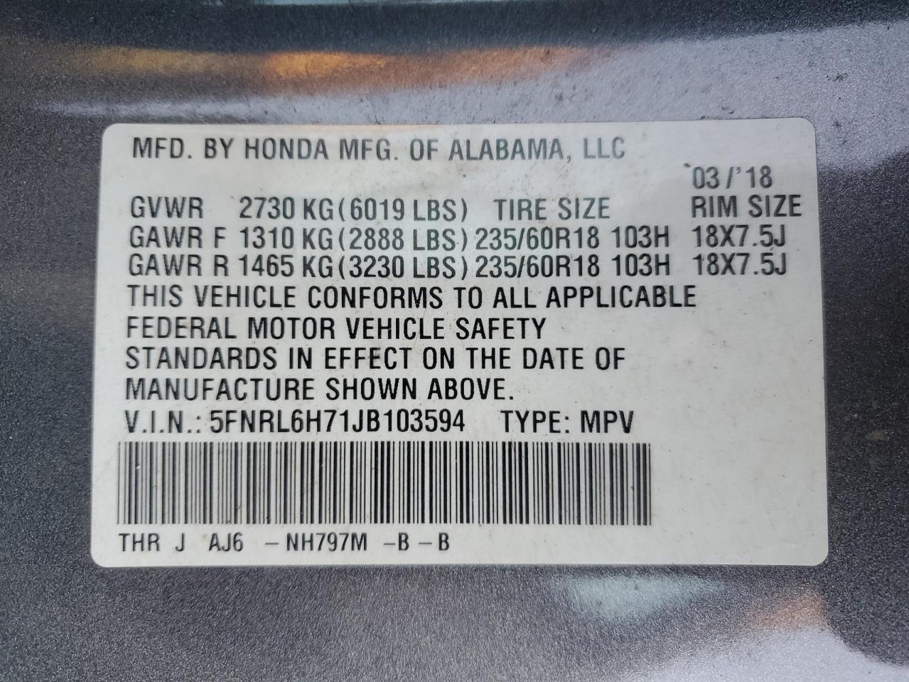 2018 Honda Odyssey - Image 13