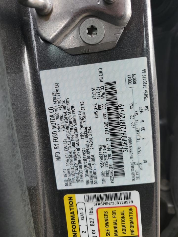 3FA6P0H72JR129579 FORD FUSION 2018