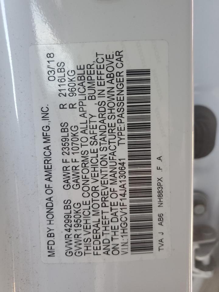 1HGCV1F14JA130641 HONDA ACCORD 2018