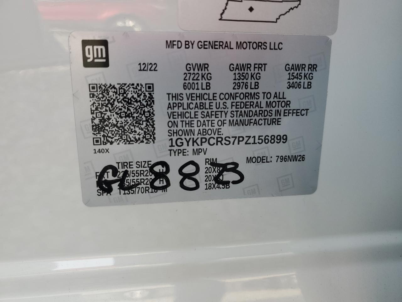 2023 Cadillac Xt6 Premium Luxury VIN: 1GYKPCRS7PZ156899 Lot: 86715924