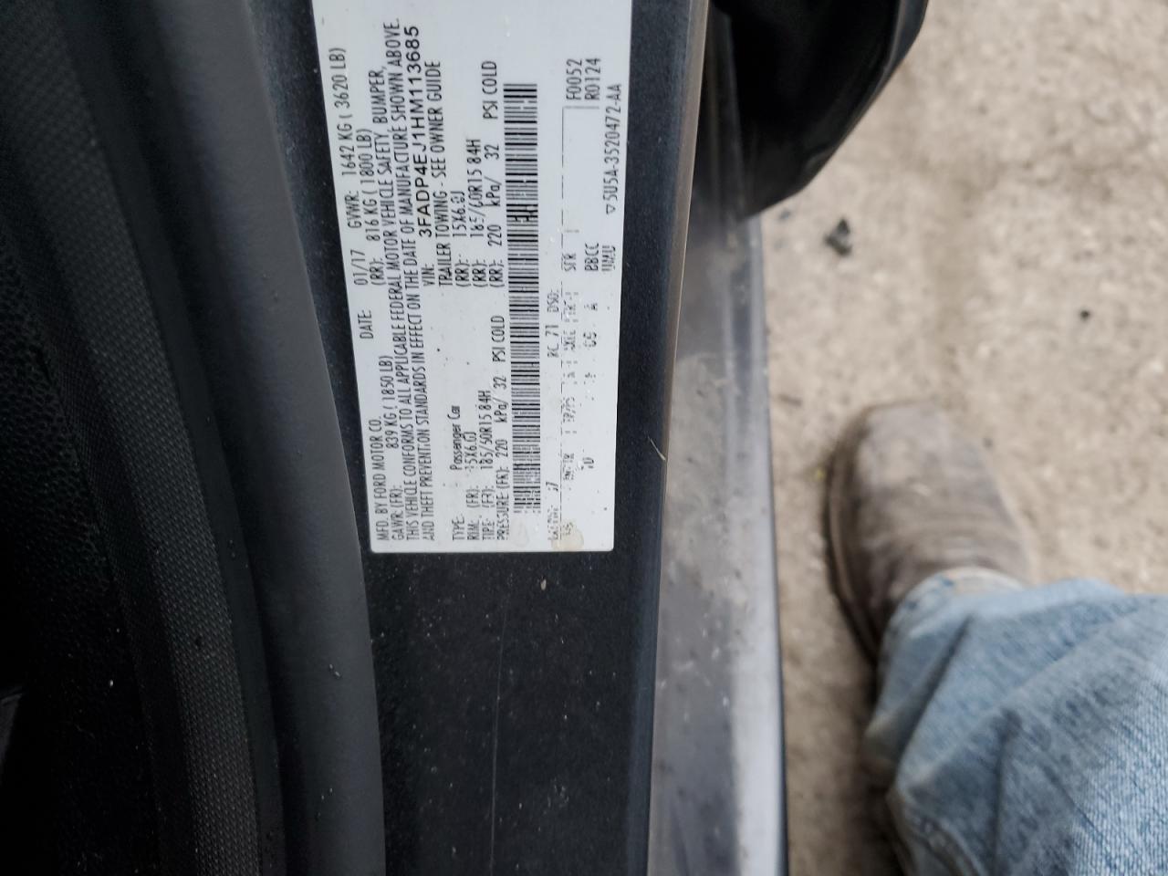 2017 Ford Fiesta Se VIN: 3FADP4EJ1HM113685 Lot: 72085245