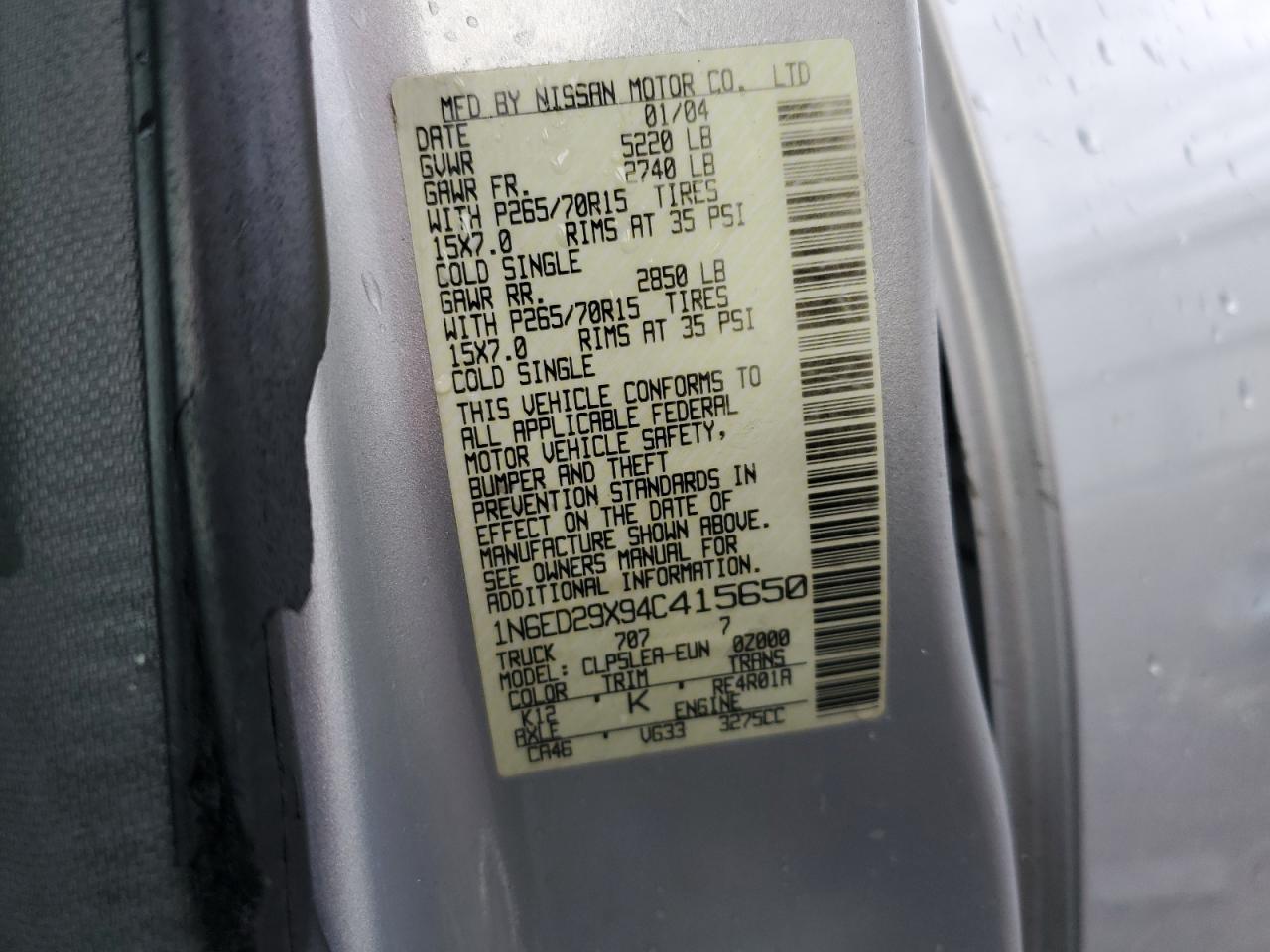 2004 Nissan Navara (Frontier) - Image 14