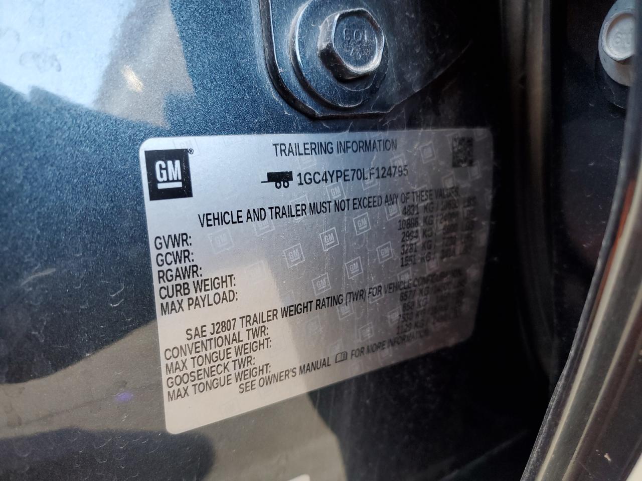 1GC4YPE70LF124795 CHEVROLET ALL Models 2020