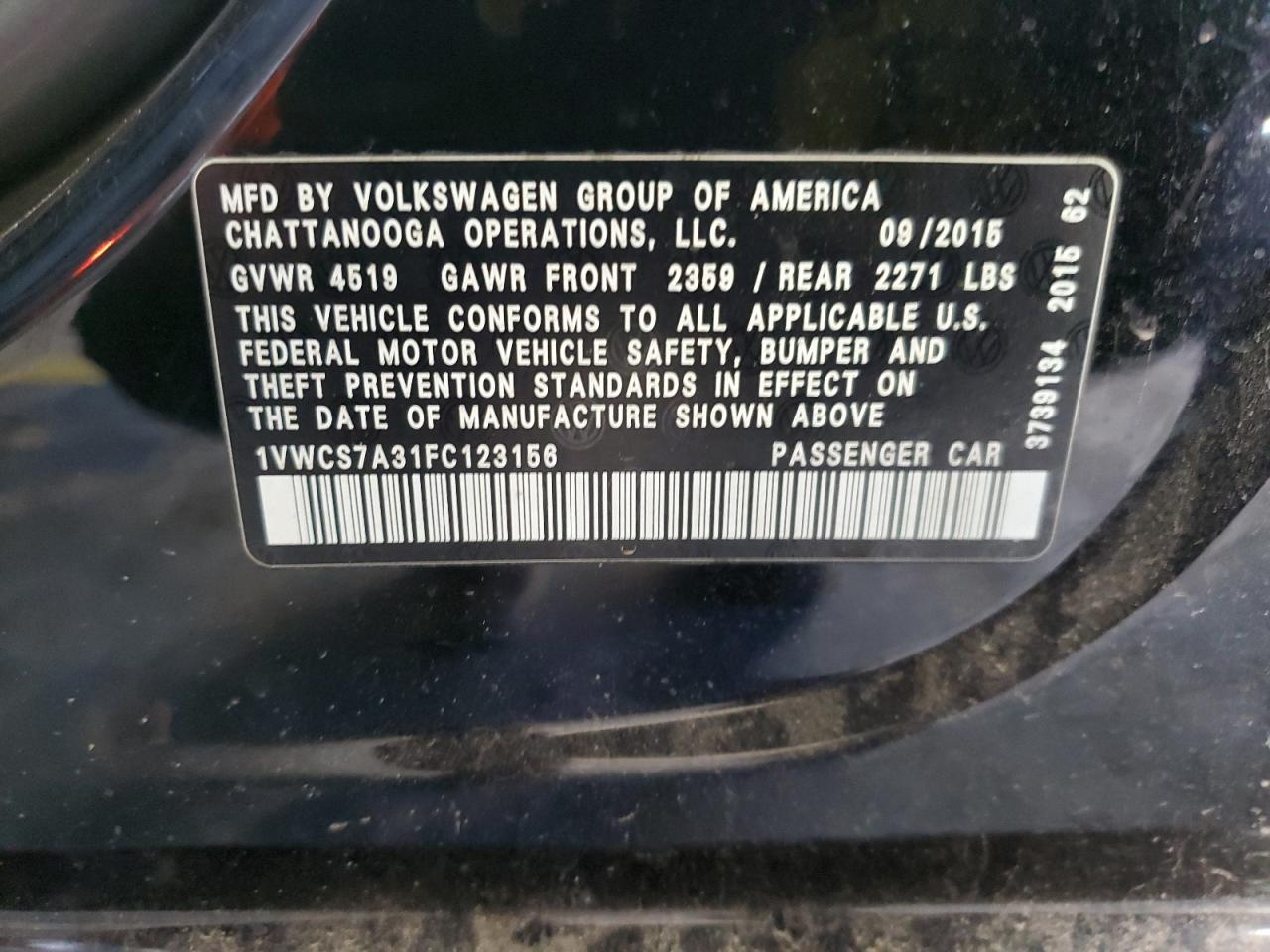 2015 Volkswagen Passat - Image 15
