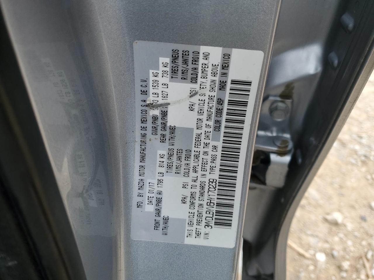 2017 Toyota Yaris Ia VIN: 3MYDLBYV6HY170239 Lot: 67483085