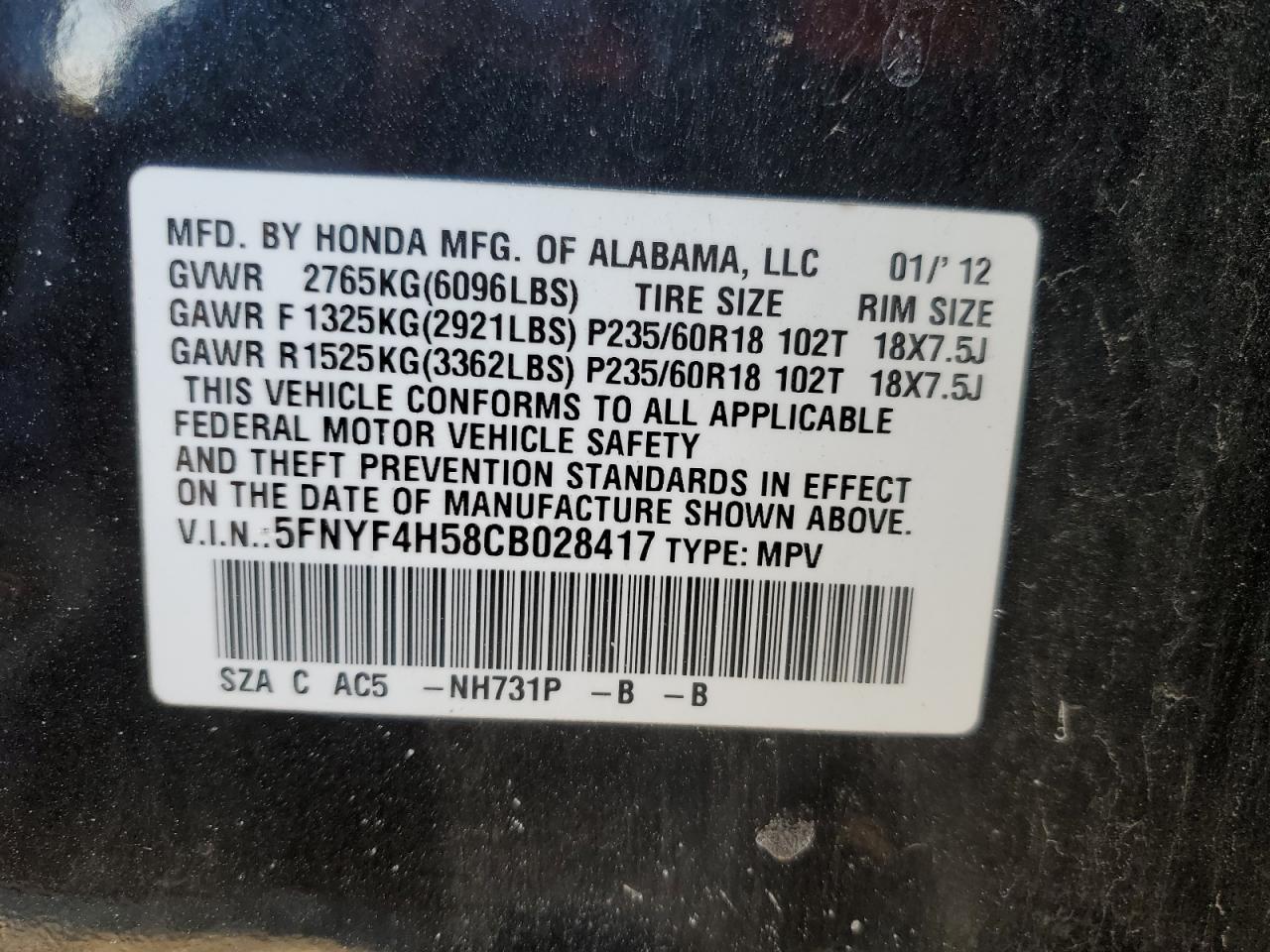 2012 Honda Pilot - Image 13