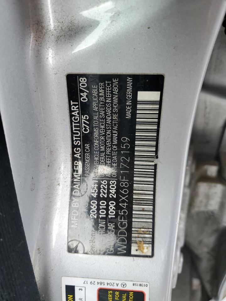 2008 Mercedes-Benz C 300 VIN: WDDGF54X68F172159 Lot: 87763655