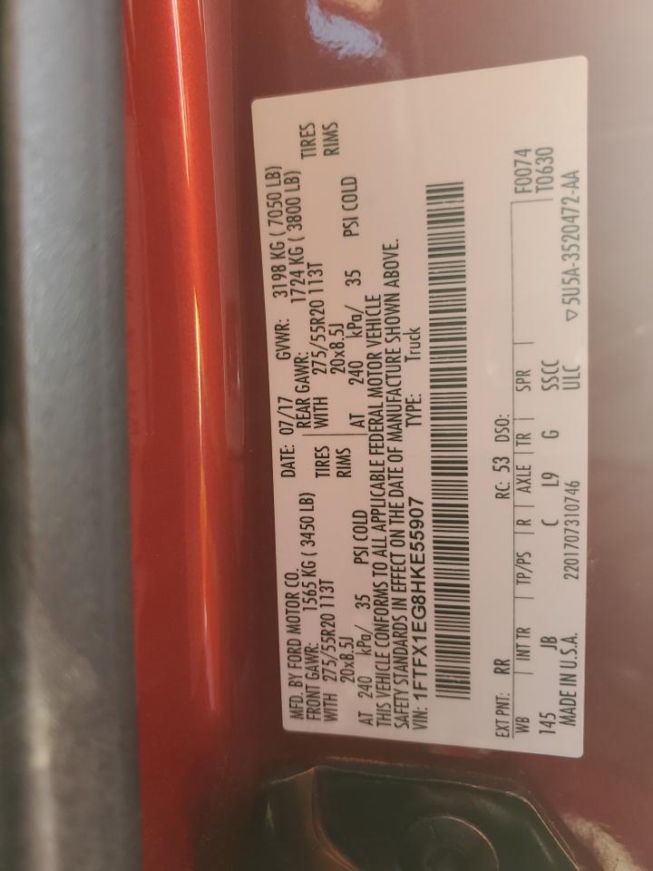 1FTFX1EG8HKE55907 FORD F-150 2017
