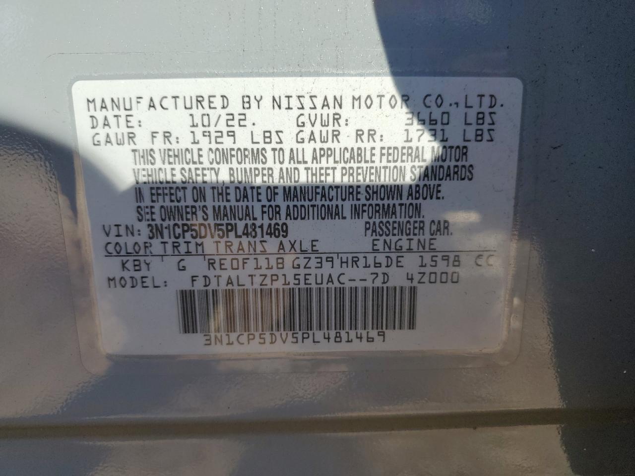 3N1CP5DV5PL481469 NISSAN KICKS 2023