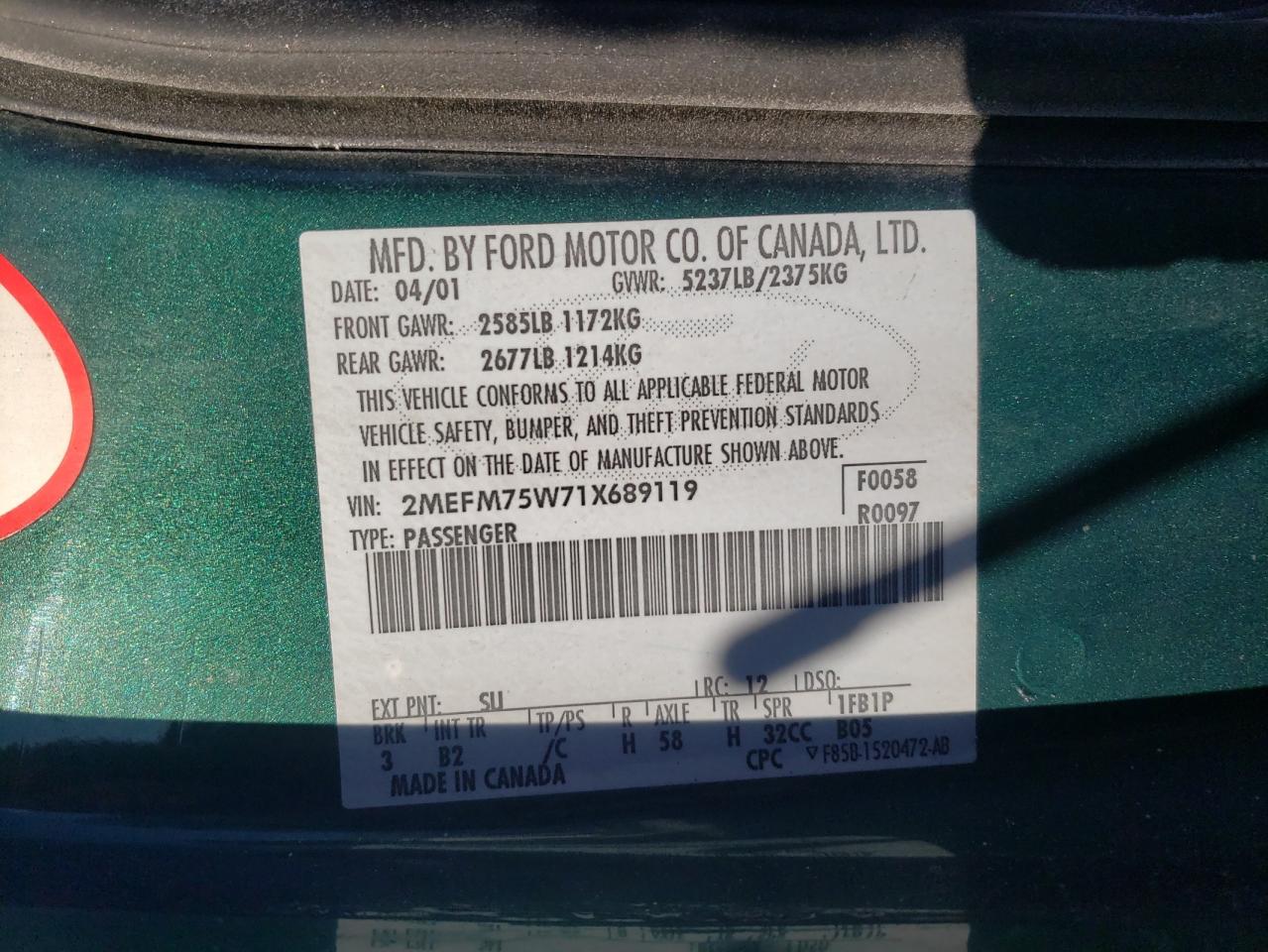 2001 Mercury Grand Marquis - Image 12