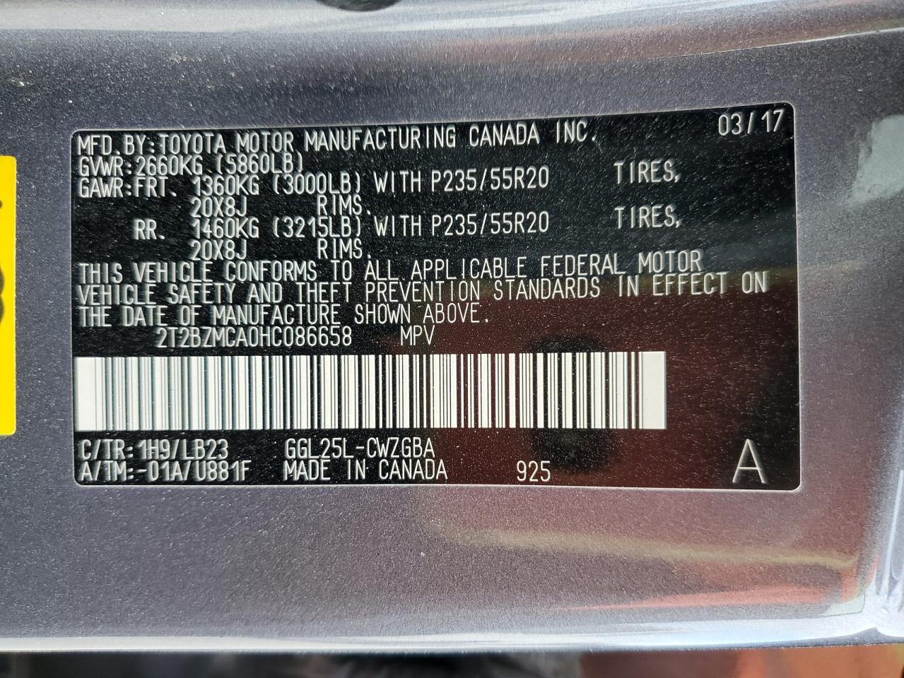 2T2BZMCA0HC086658 2017 LEXUS RX - Image 13