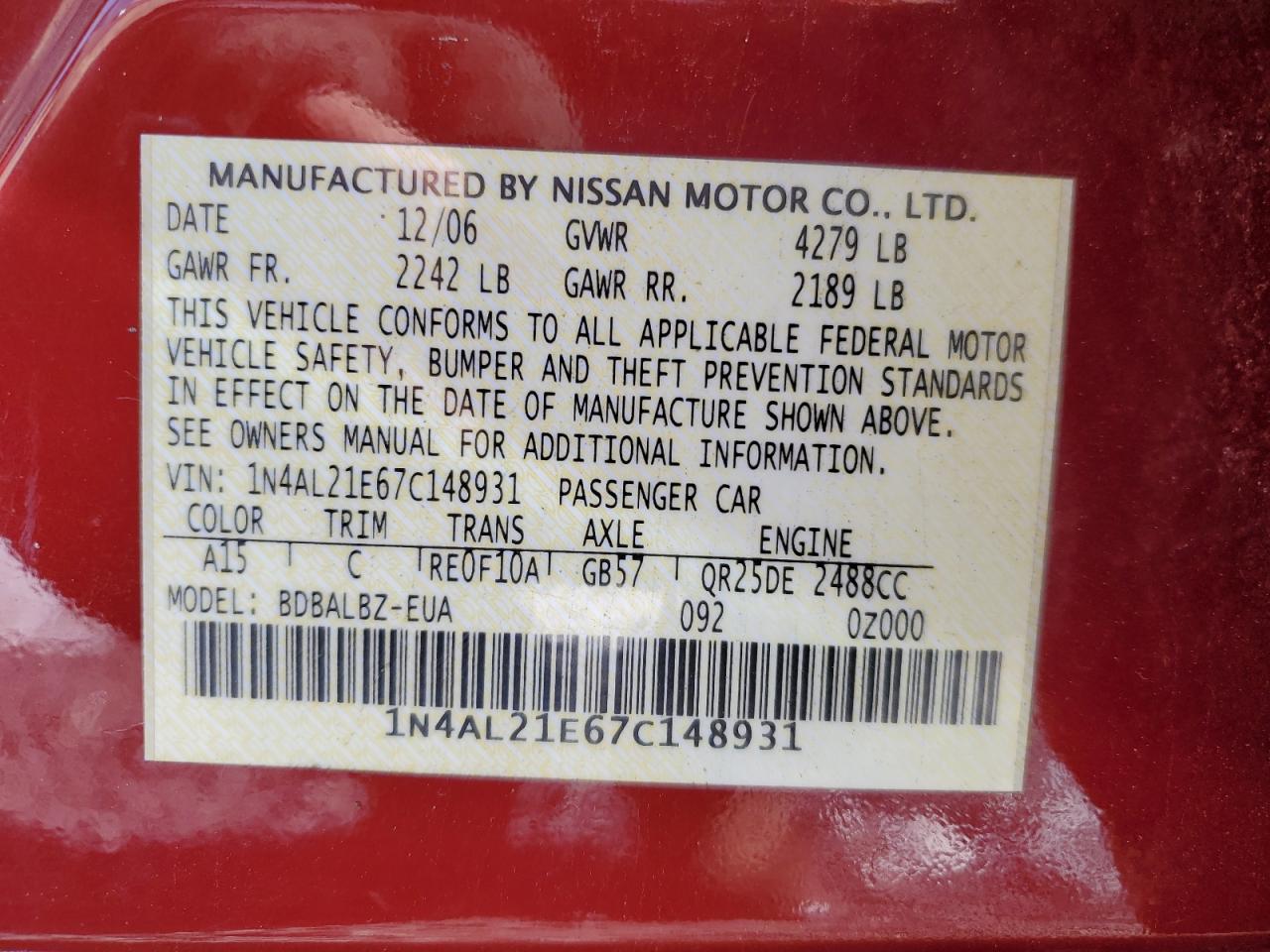 2007 Nissan Altima - Image 12