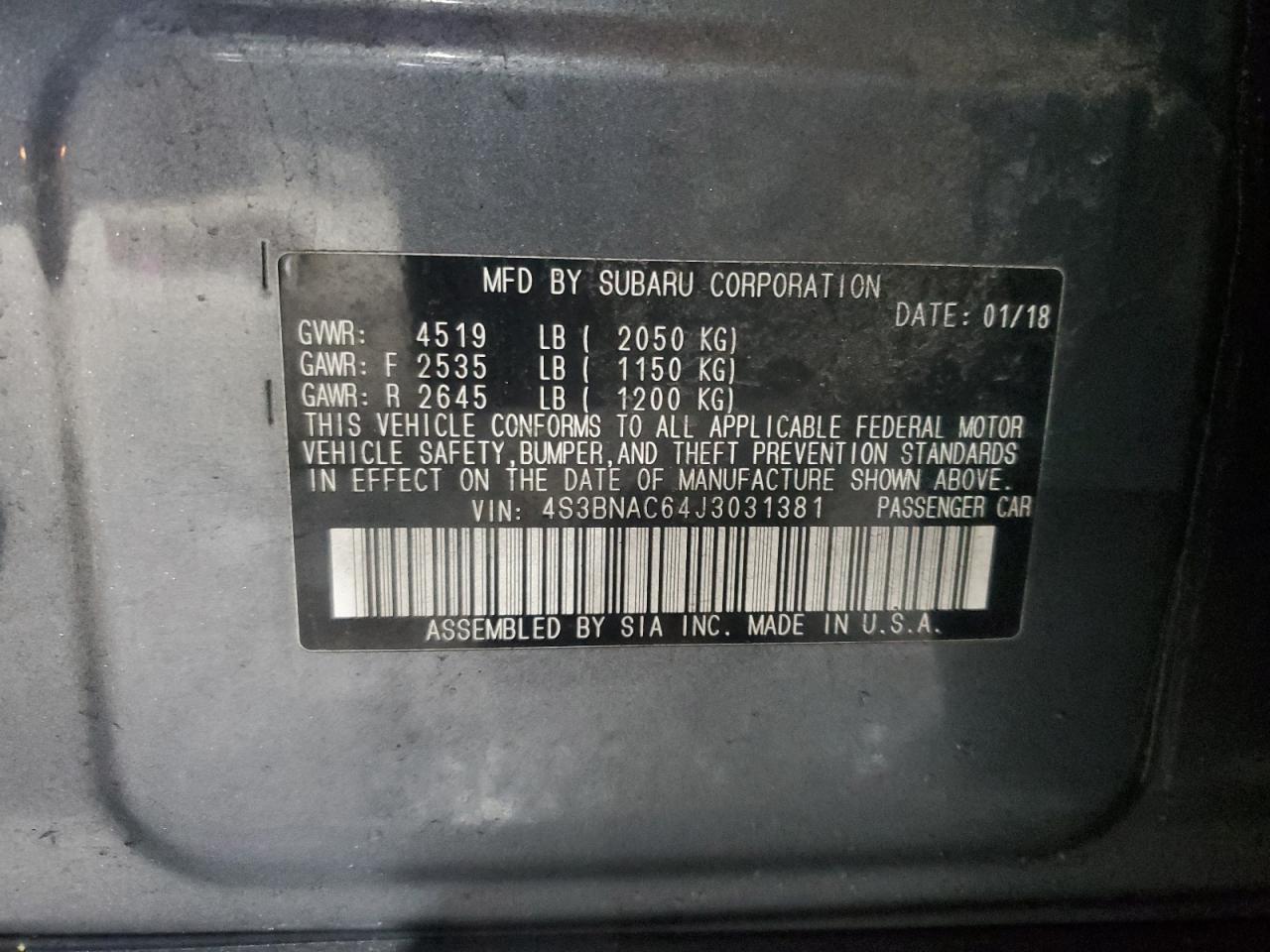 2018 Subaru Legacy - Image 14