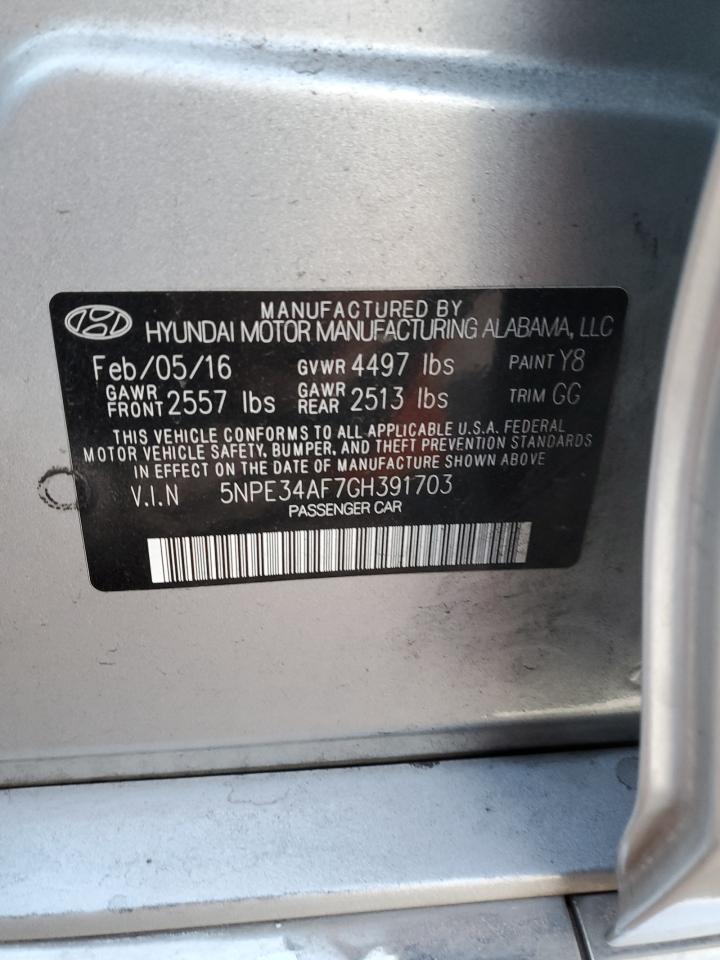 VIN 5NPE34AF7GH391703 2016 HYUNDAI SONATA no.13