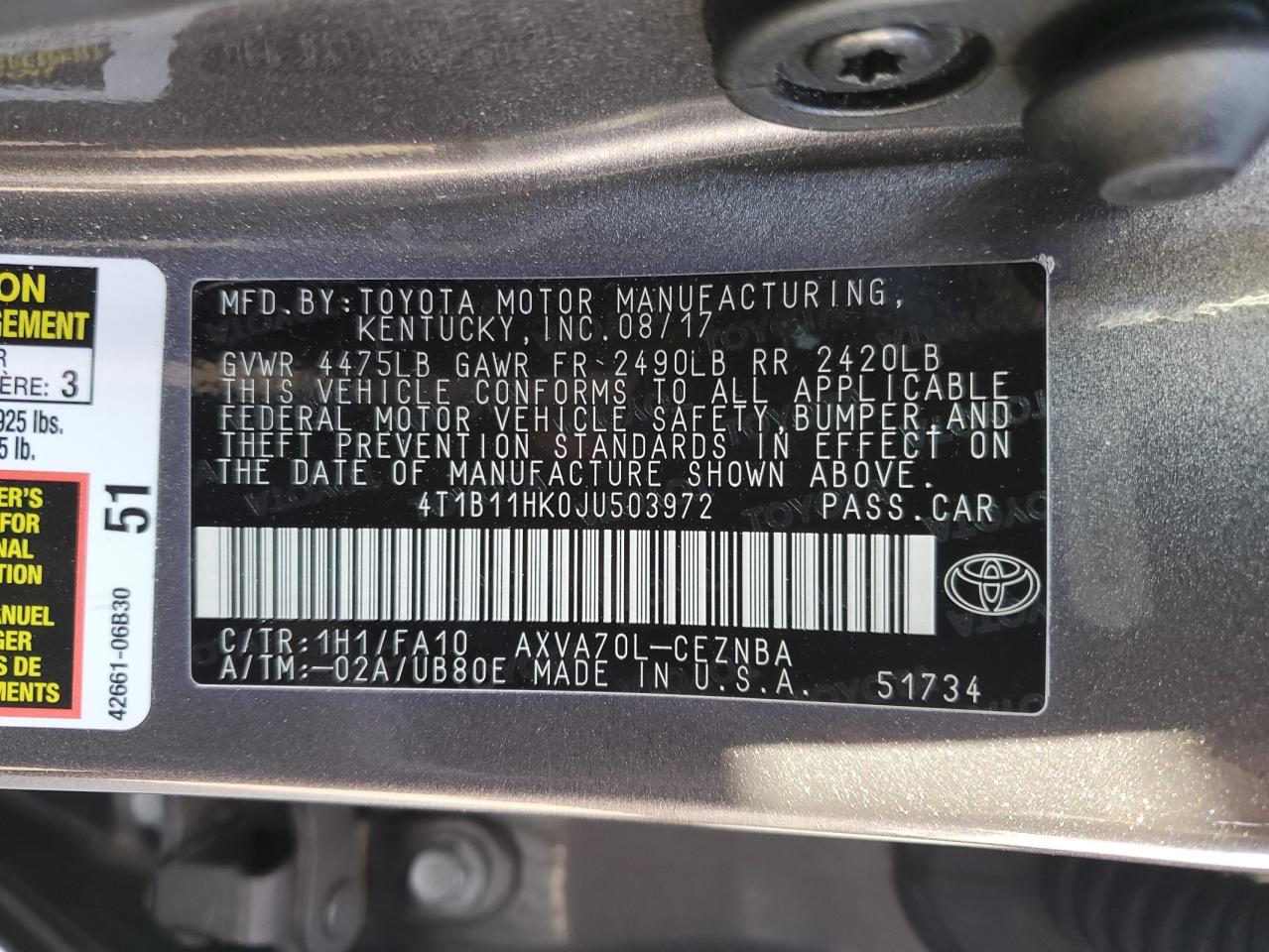 2018 Toyota Camry - Image 12