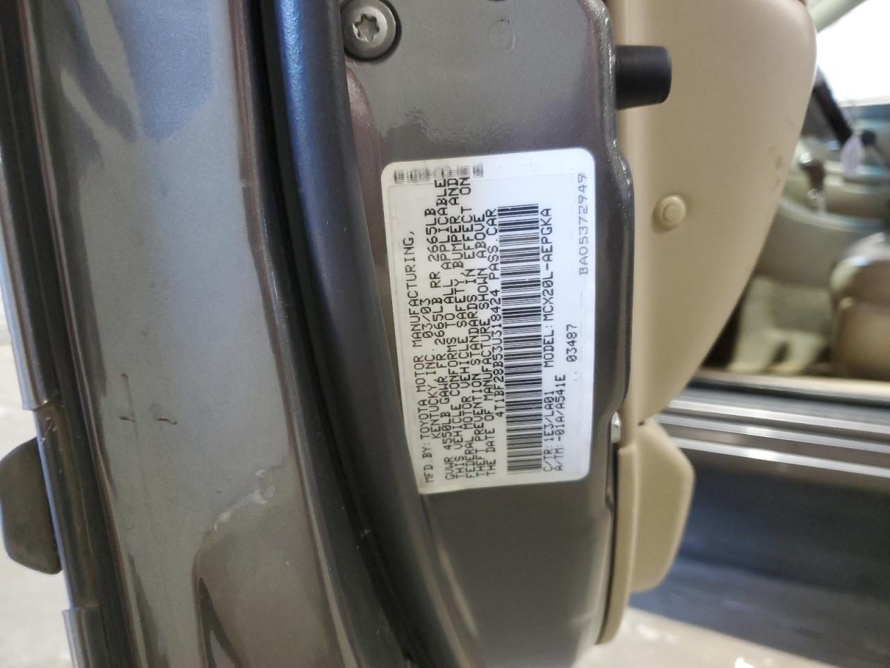 2003 Toyota Avalon Xl VIN: 4T1BF28B53U318424 Lot: 88854215