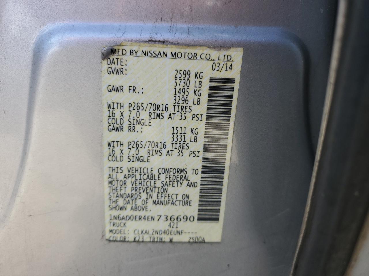 2014 Nissan Navara (Frontier) - Image 12