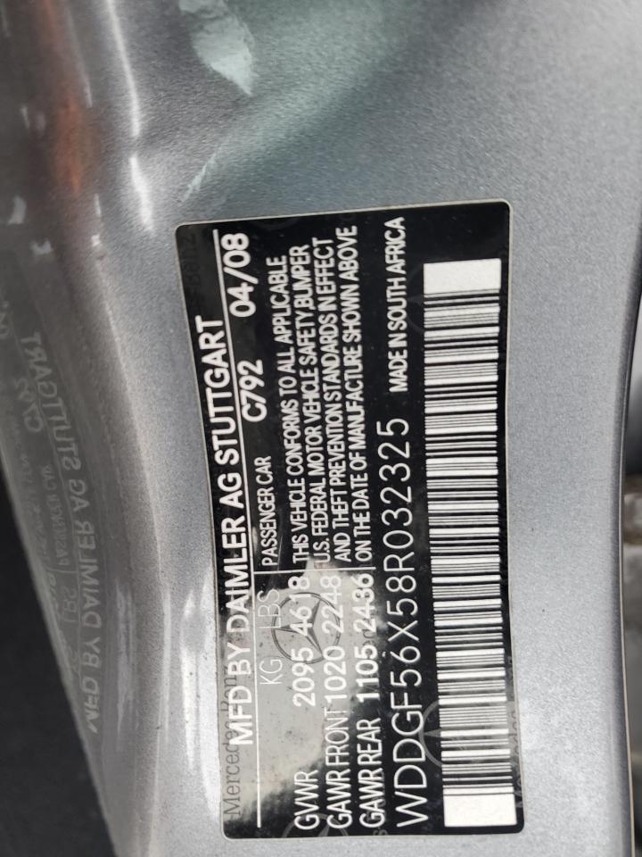 2008 Mercedes-Benz C 350 VIN: WDDGF56X58R032325 Lot: 87298124