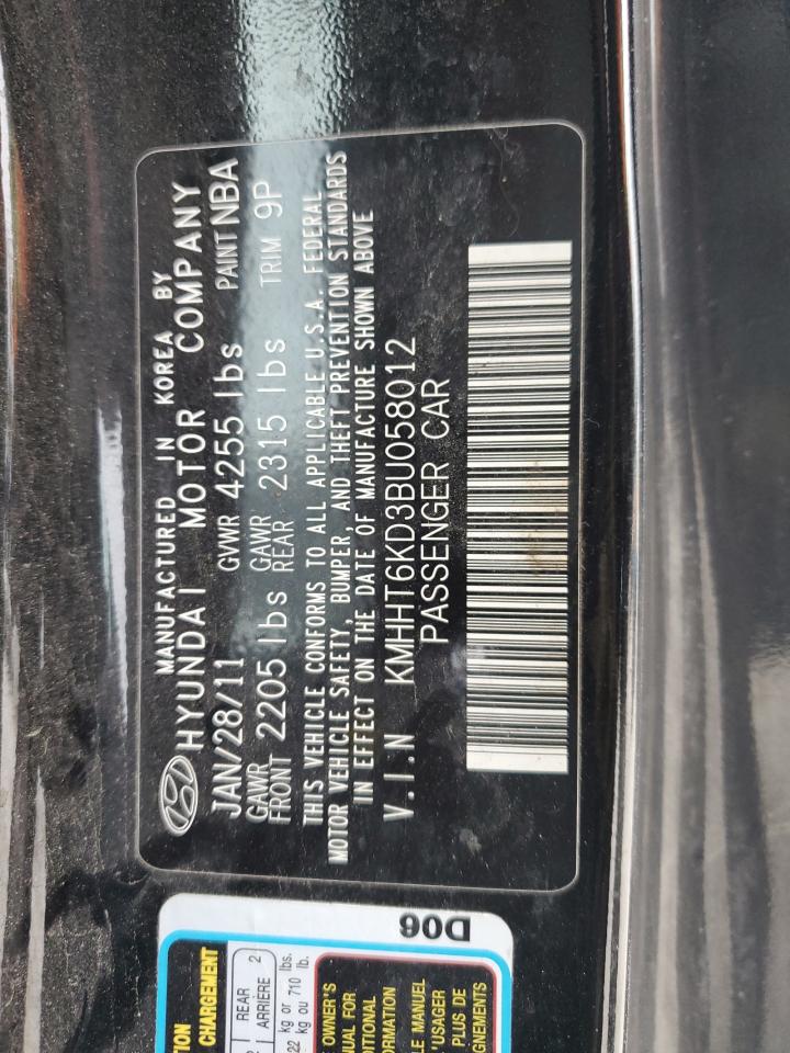 2011 Hyundai Genesis Coupe 2.0T VIN: KMHHT6KD3BU058012 Lot: 42325955