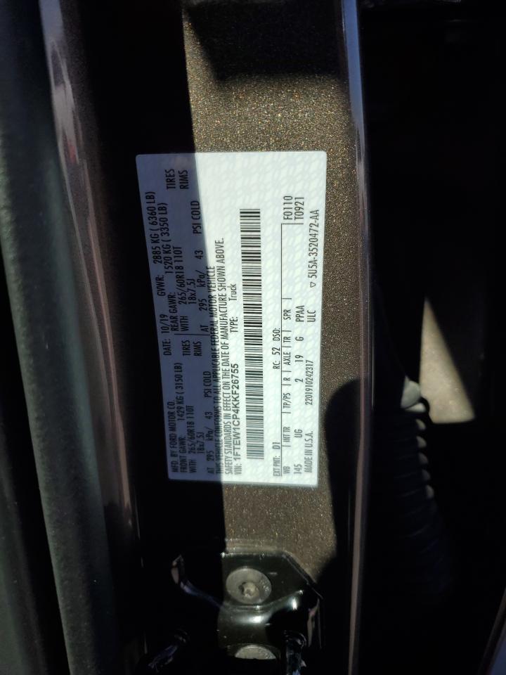 1FTEW1CP4KKF26755 FORD F-150 2019