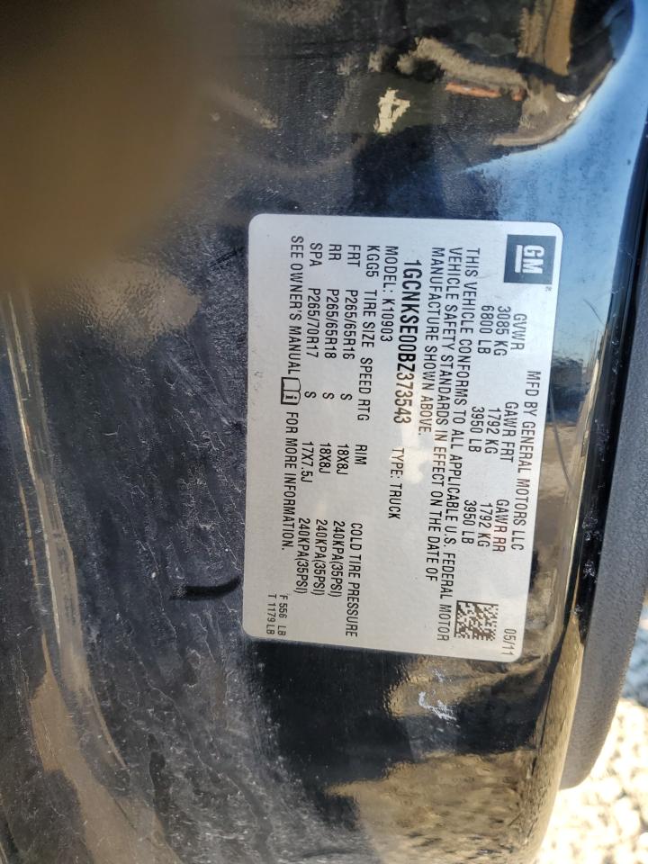 2011 Chevrolet Silverado K1500 Lt VIN: 1GCNKSE00BZ373543 Lot: 43799125