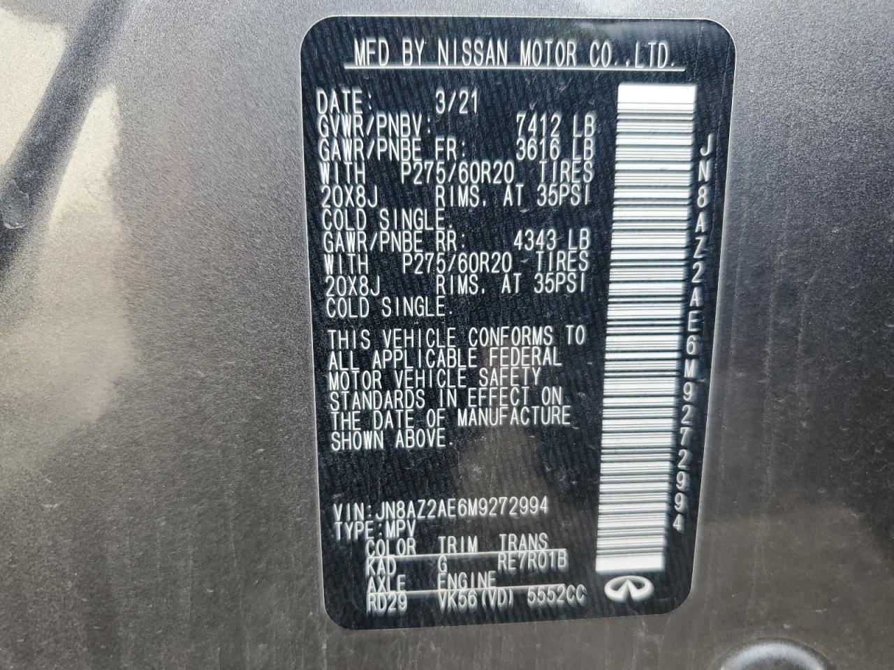 2021 Infiniti QX80 - Image 14