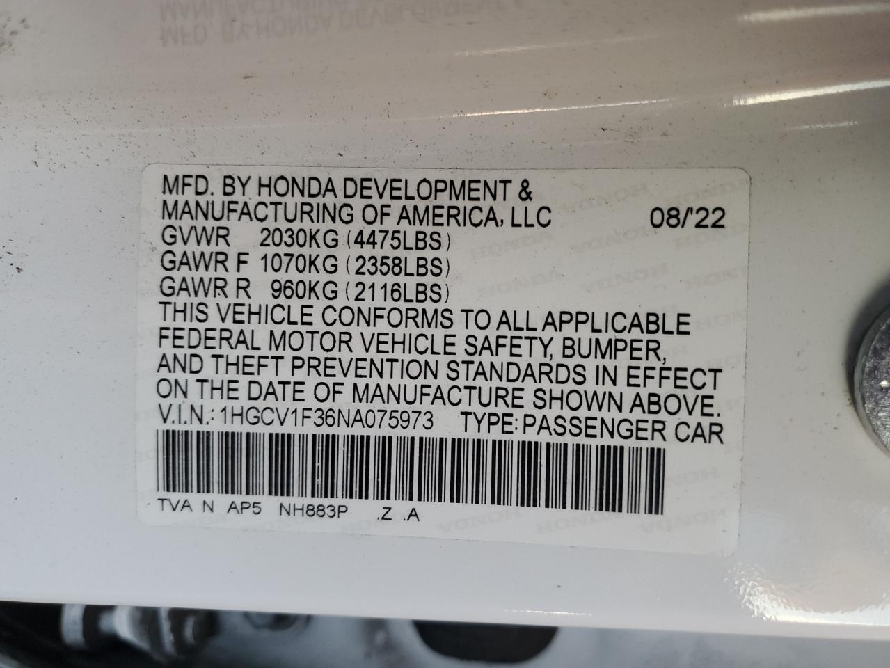 2022 Honda Accord - Image 12