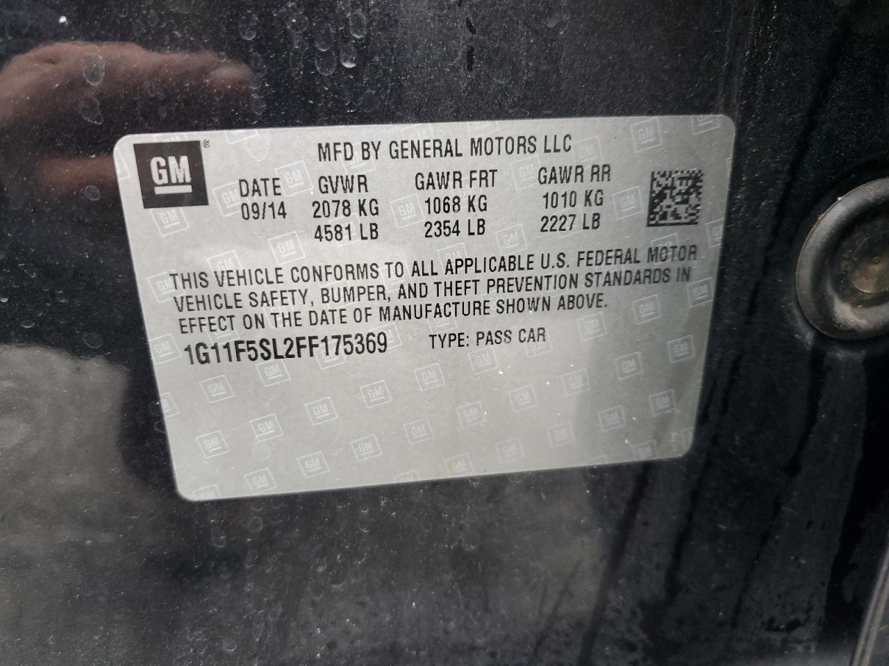 1G11F5SL2FF175369 2015 CHEVROLET MALIBU - Image 12