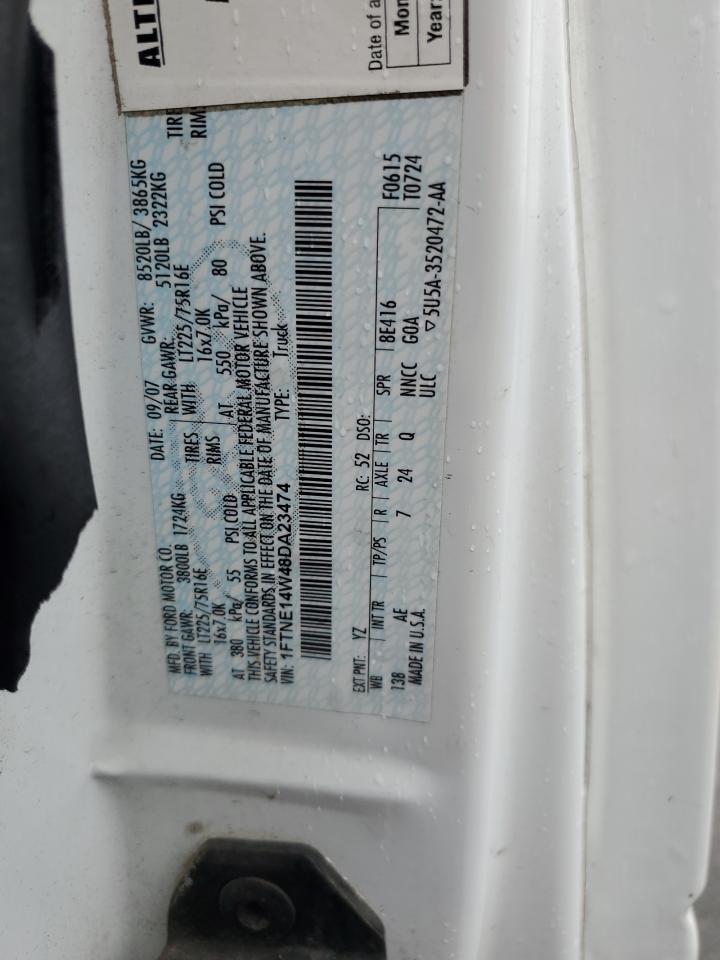 2008 Ford Econoline E150 Van VIN: 1FTNE14W48DA23474 Lot: 43266575