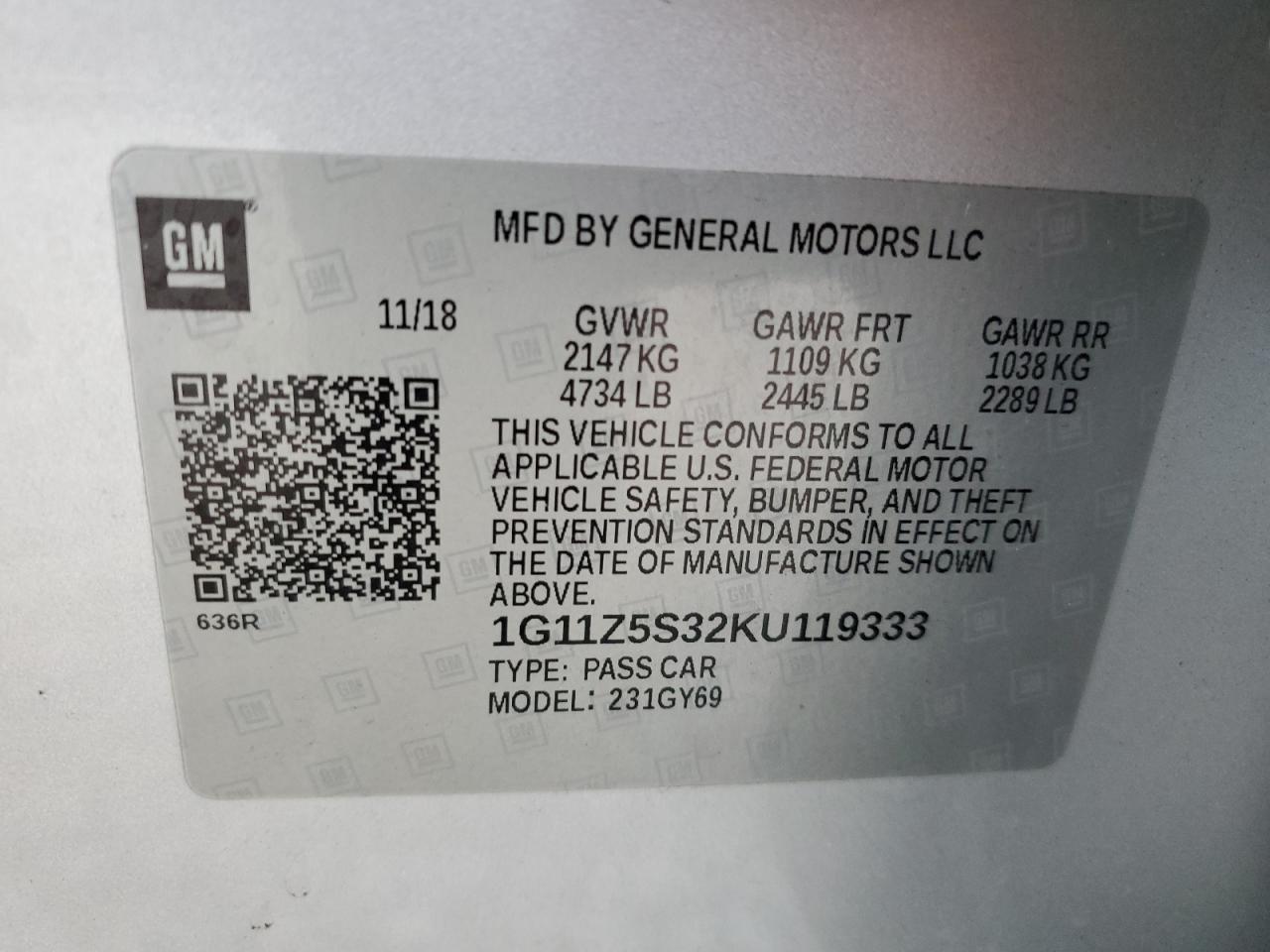 2019 Chevrolet Impala - Image 12