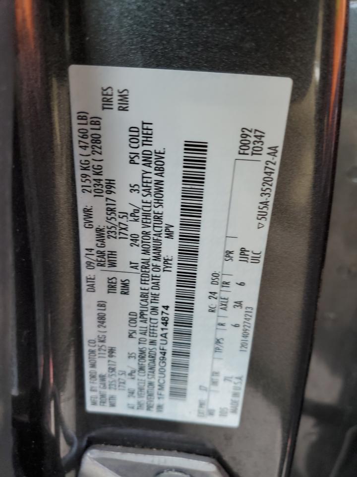 VIN 1FMCU0G94FUA14874 2015 FORD ESCAPE no.13