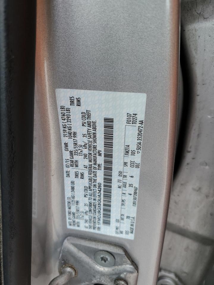 1FMCU9GX8GUA34260 FORD ESCAPE 2016