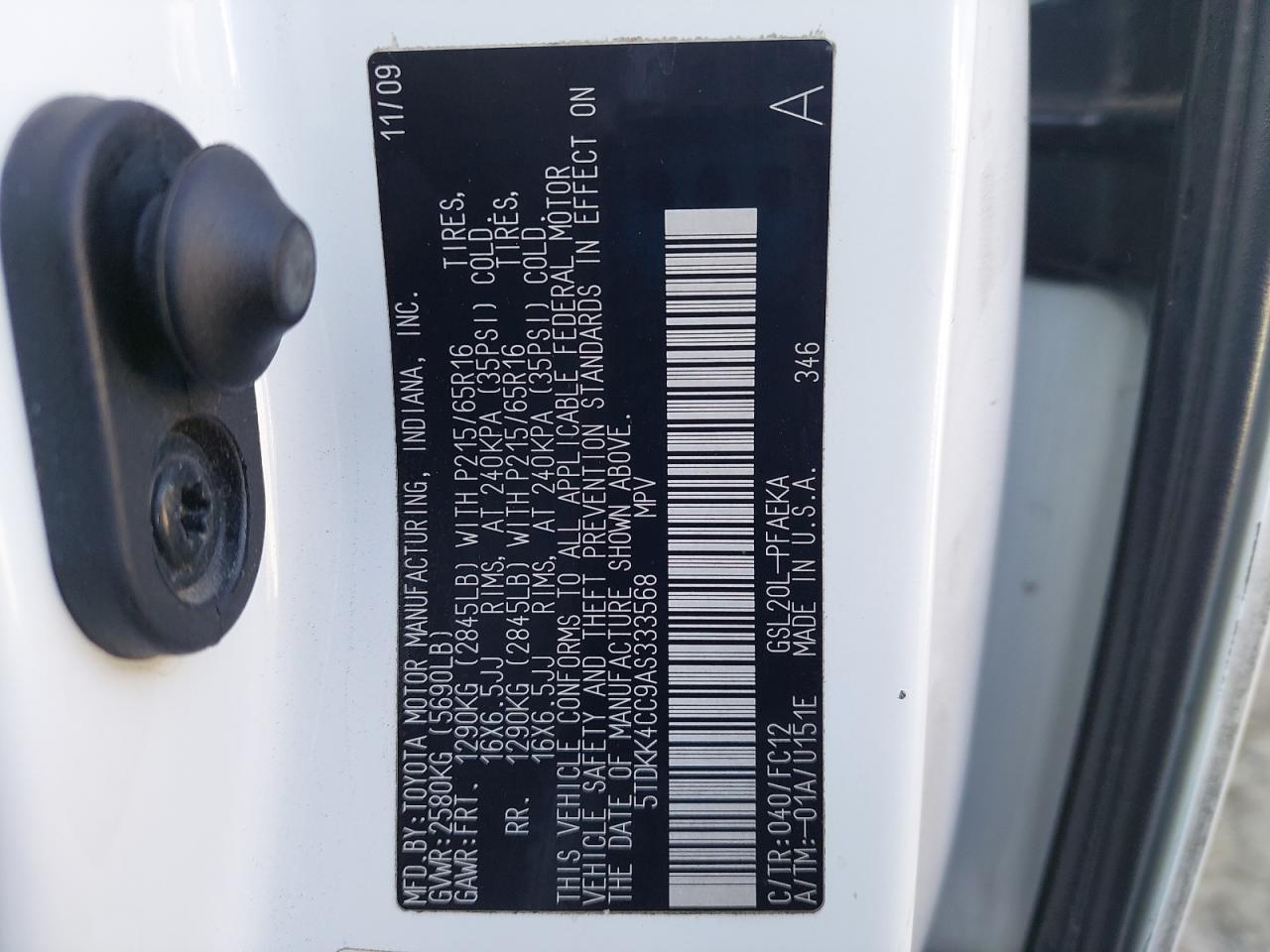 5TDKK4CC9AS333568 - 2010 Toyota SIENNA - #42466025