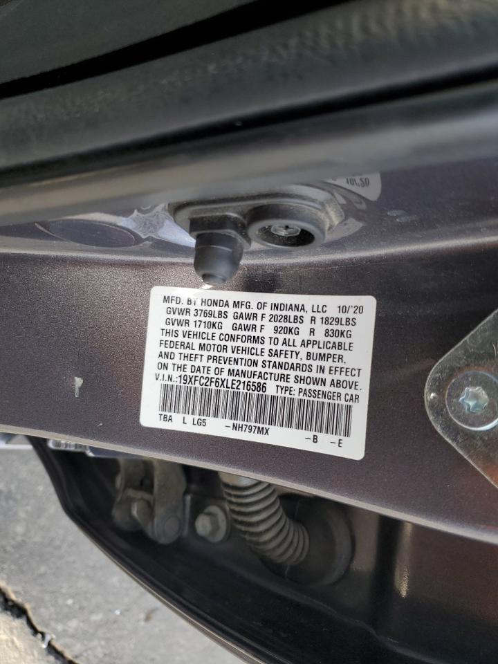 19XFC2F6XLE216586 HONDA CIVIC 2020