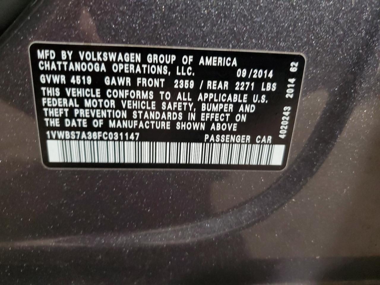 2015 Volkswagen Passat - Image 12
