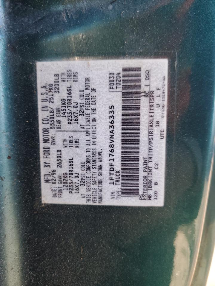 1997 Ford F150 VIN: 1FTDF1768VNA36335 Lot: 85875804